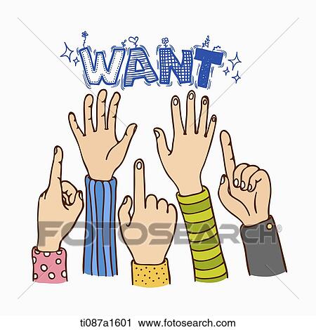 Clip Art - word art of want. Fotosearch
