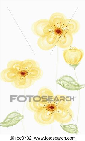 yellow flower background View Large Illustration Drawing - yellow flower background. Fotosearch