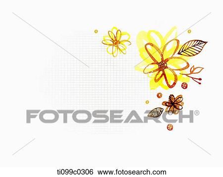 Stock Illustration - yellow flower in white background. Fotosearch