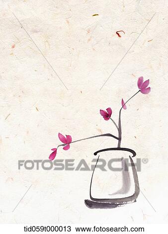 插圖 圖畫 的 花 在 A 花瓶種類最齊全的圖像 Tid059t Fotosearch