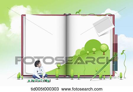 a boy sitting in front of a huge book View Large Photo Image Stock Image - a boy sitting in front of a huge book. Fotosearch