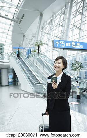 a businesswoman in a Incheon airport View Large Photo Image Stock Image - a businesswoman in a Incheon airport. Fotosearch