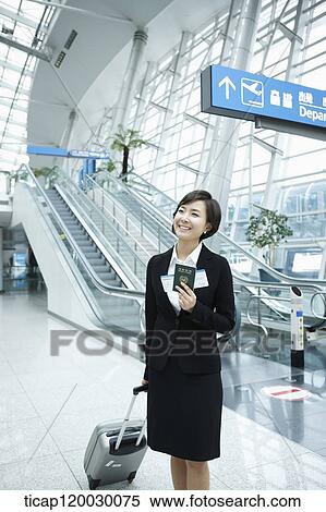 a businesswoman in a Incheon airport View Large Photo Image Stock Photography - a businesswoman in a Incheon airport. Fotosearch