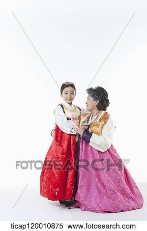 a girl with grandmother in Hanbok View Large Photo Image Stock Photography - a girl with grandmother in Hanbok. Fotosearch