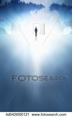 Stock Image - a man walking into a heaven. Fotosearch