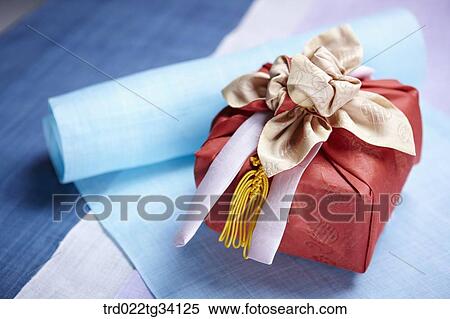 Stock Photography - a package in Korean traditional wrap on hanji . Fotosearch