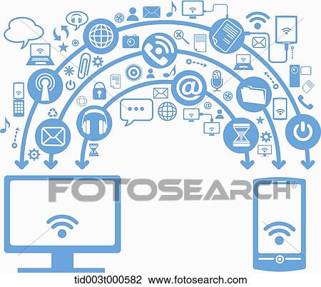application functions that connects computer with mobile phone View Large Photo Image Stock Image - application functions that connects computer with mobile phone . Fotosearch
