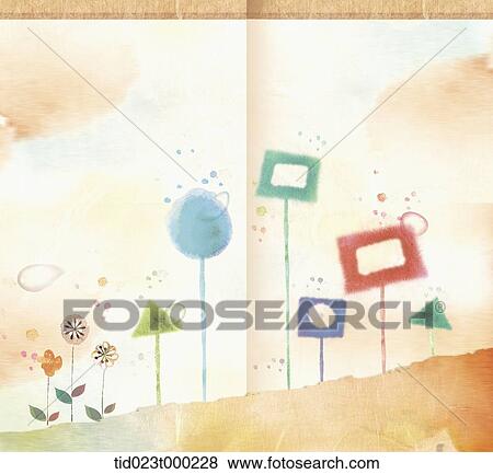 Stock Photo - card template design of plants with different shapes . Fotosearch