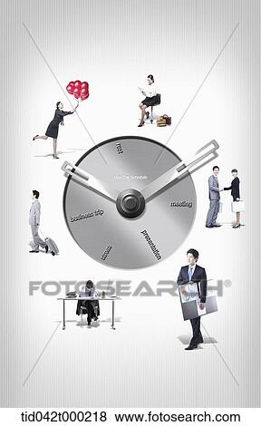 Stock Photo - clock schedule of a businessman . Fotosearch