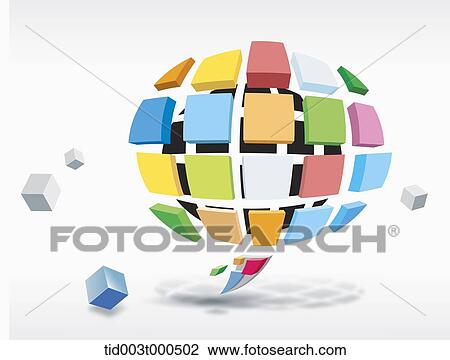Stock Image - colourful boxes in speech bubble shape. Fotosearch