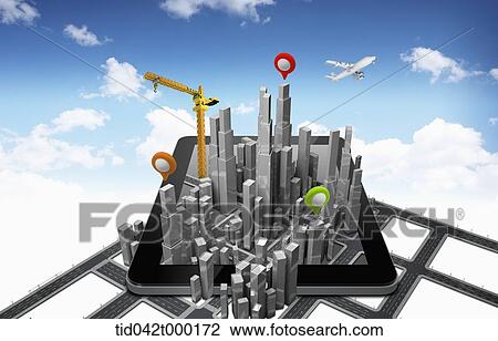 construction site on top of a mobile phone View Large Photo Image Stock Image - construction site on top of a mobile phone. Fotosearch