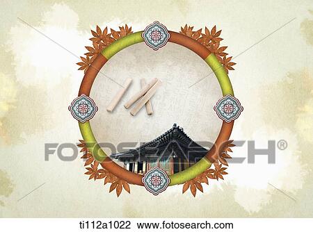 Stock Image - Design source, Backgrounds, Backdrop, Concepts, Chuseok, Korean Festival Days, Chuseok. Fotosearch