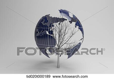 destroyed globe with a tree without leaves inside View Large Photo Image Stock Photo - destroyed globe with a tree without leaves inside. Fotosearch