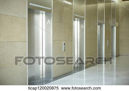 elevators in a office building View Large Photo Image Stock Photography - elevators in a office building . Fotosearch