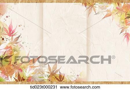 Stock Image - flyer template design with maple leaves . Fotosearch