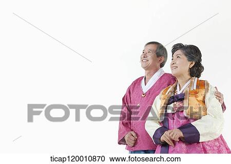 grandparents in Hanbok facing same place View Large Photo Image Stock Image - grandparents in Hanbok facing same place . Fotosearch