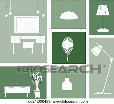 Stock Photo - green illustration of house lights . Fotosearch