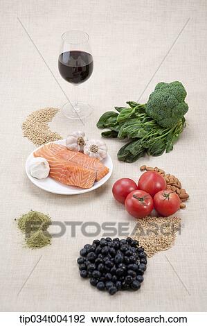 healthy foods with a glass of red wine View Large Photo Image Stock Image - healthy foods with a glass of red wine . Fotosearch