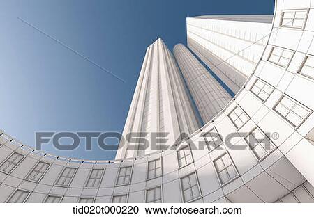 Stock Image - high buildings viewing from the bottom. Fotosearch