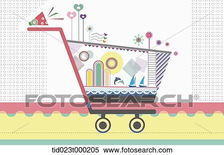 illustration design of a shopping cart View Large Photo Image Stock Photography - illustration design of a shopping cart. Fotosearch