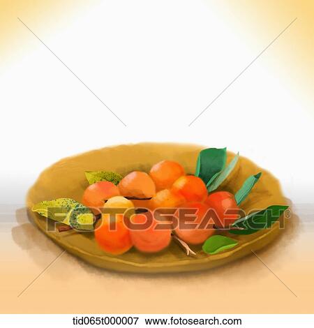 illustration of a basket of persimmons View Large Photo Image Stock Photo - illustration of a basket of persimmons. Fotosearch