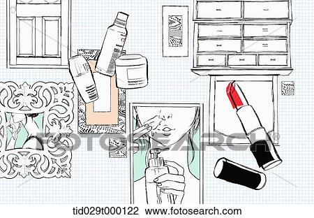illustration of a bathroom View Large Photo Image Stock Image - illustration of a bathroom. Fotosearch