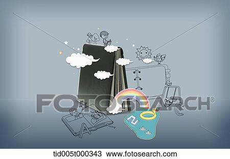 illustration of a black book and a rainbow over alphabets View Large Photo Image Stock Image - illustration of a black book and a rainbow over alphabets. Fotosearch