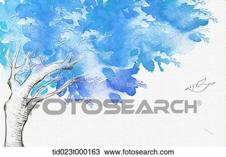 illustration of a blue tree View Large Photo Image Stock Image - illustration of a blue tree. Fotosearch