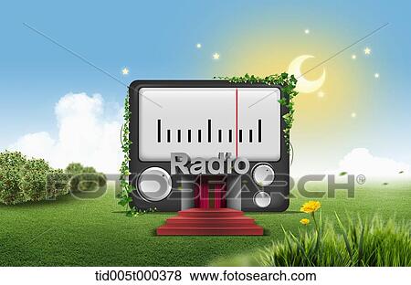 illustration of a gate with radio sign on a building in shape of a radio View Large Photo Image Stock Photo - illustration of a gate with radio sign on a building in shape of a radio. Fotosearch