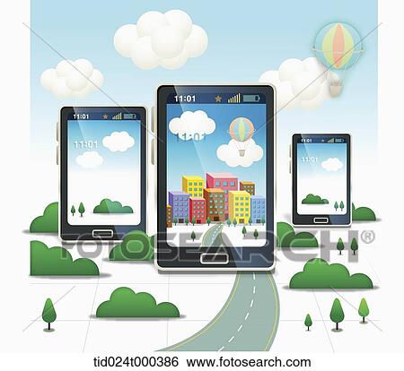 illustration of a huge mobile phones in a forests View Large Photo Image Stock Photograph - illustration of a huge mobile phones in a forests. Fotosearch