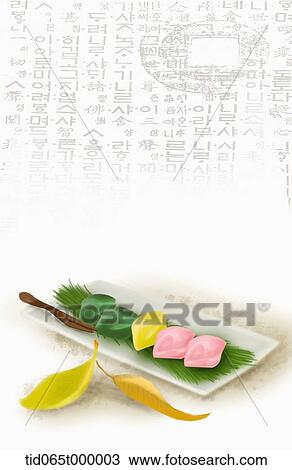illustration of a plate of rice cakes View Large Photo Image Stock Image - illustration of a plate of rice cakes. Fotosearch