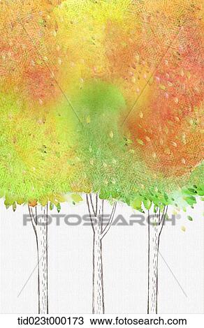 illustration of colourful trees View Large Photo Image Stock Image - illustration of colourful trees . Fotosearch