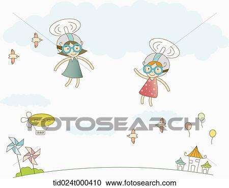 illustration of human cartoon characters flying View Large Photo Image Stock Image - illustration of human cartoon characters flying . Fotosearch