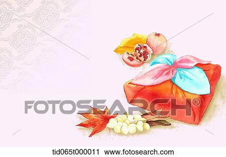 illustration of package in Korean traditional wrap View Large Photo Image Stock Image - illustration of package in Korean traditional wrap . Fotosearch
