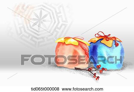 illustration of packages in Korean traditional wrap View Large Photo Image Stock Photo - illustration of packages in Korean traditional wrap. Fotosearch