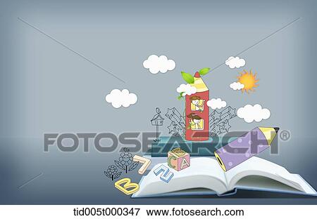 illustration of pencils with alphabets and Hangul on an open book View Large Photo Image Stock Photo - illustration of pencils with alphabets and Hangul on an open book. Fotosearch