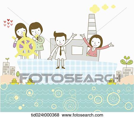 illustration of people on a ship View Large Photo Image Stock Photo - illustration of people on a ship. Fotosearch
