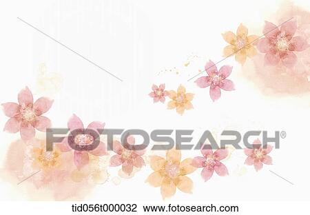 illustration of pink and yellow flowers View Large Photo Image Stock Image - illustration of pink and yellow flowers. Fotosearch