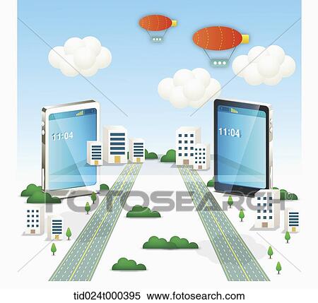 illustration of roads between a white and a black mobile phones View Large Photo Image Stock Photography - illustration of roads between a white and a black mobile phones. Fotosearch