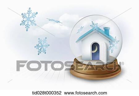 illustration of snow globe toy View Large Photo Image Stock Image - illustration of snow globe toy. Fotosearch