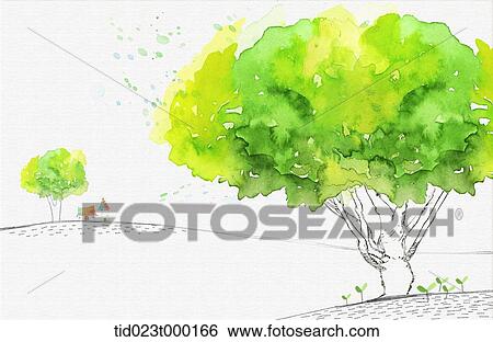 illustration of trees on a hill View Large Photo Image Stock Photograph - illustration of trees on a hill. Fotosearch