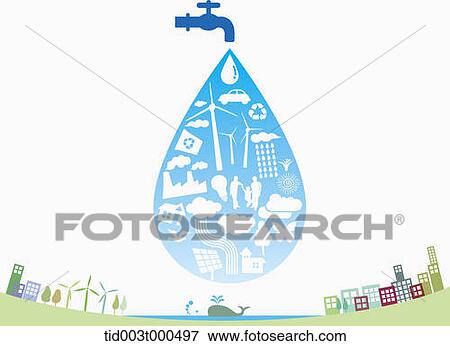 illustration of water faucet in a town View Large Photo Image Stock Photo - illustration of water faucet in a town . Fotosearch