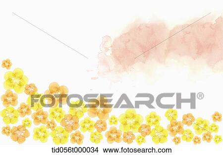 illustration of yellow and orange flowers on under part of a paper View Large Photo Image Picture - illustration of yellow and orange flowers on under part of a paper. Fotosearch