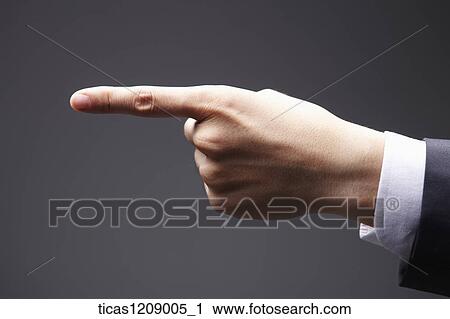 Stock Image - index finger pointing out. Fotosearch