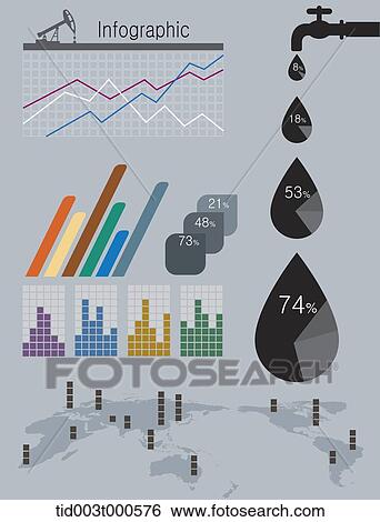 infographic design of water supply graphs View Large Photo Image Stock Photograph - infographic design of water supply graphs . Fotosearch