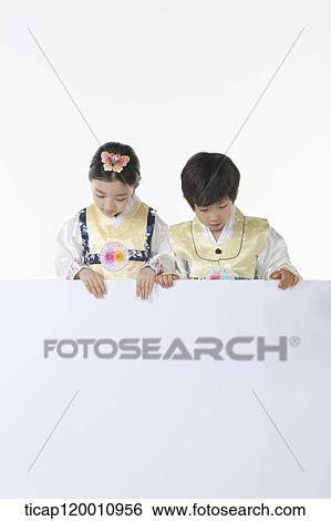 kids in Hanbok holding an empty whiteboard View Large Photo Image Stock Photograph - kids in Hanbok holding an empty whiteboard. Fotosearch