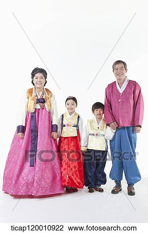 kids standing with grandparents in Hanbok View Large Photo Image Stock Image - kids standing with grandparents in Hanbok. Fotosearch