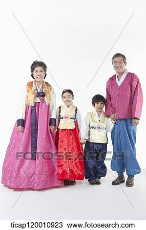 kids standing with grandparents in Hanbok View Large Photo Image Stock Image - kids standing with grandparents in Hanbok. Fotosearch