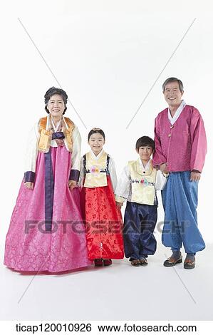 kids standing with grandparents in Hanbok View Large Photo Image Stock Photograph - kids standing with grandparents in Hanbok. Fotosearch