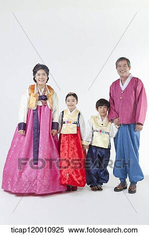kids standing with grandparents in Hanbok View Large Photo Image Stock Photography - kids standing with grandparents in Hanbok. Fotosearch